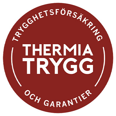 En dekal för Thermia Trygg.